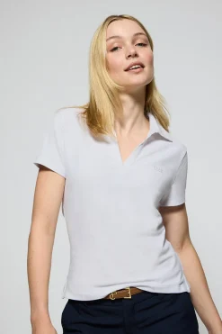 Polo Club Polos*Polo Pedraza sans boutons à logo caoutchouté Blanc