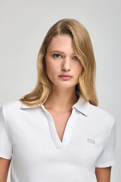 Polo Club Polos*Polo Pedraza sans boutons à logo caoutchouté Blanc