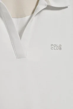 Polo Club Polos*Polo Pedraza sans boutons à logo caoutchouté Blanc