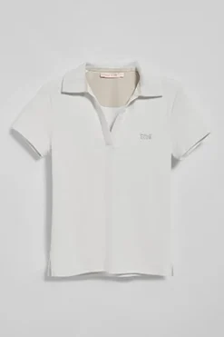 Polo Club Polos*Polo Pedraza sans boutons à logo caoutchouté Blanc