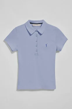 Polo Club Polos*Polo Pereira bleu lavande à cinq boutons avec broderie Rigby Go Bleu Aqua