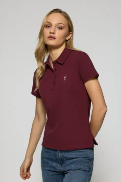 Polo Club Polos*Polo Pereira à cinq boutons avec broderie Rigby Go Grenat
