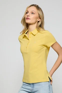 Polo Club Polos*Polo Pereira jaune clair à cinq boutons avec broderie Rigby Go Jaune tendre