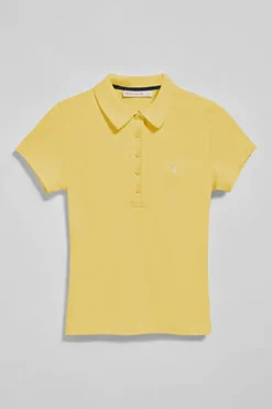 Polo Club Polos*Polo Pereira jaune clair à cinq boutons avec broderie Rigby Go Jaune tendre