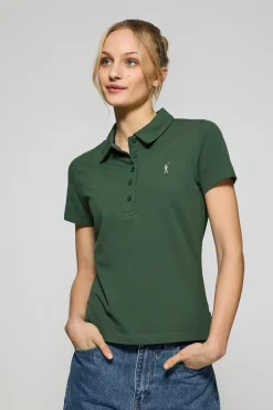 Polo Club Polos*Polo Pereira à cinq boutons avec broderie Rigby Go Vert Bouteille