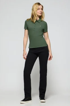 Polo Club Polos*Polo Pereira vert eau à cinq boutons, avec broderie Rigby Go Vert chaud
