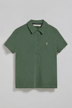 Polo Club Polos*Polo Pereira vert eau à cinq boutons, avec broderie Rigby Go Vert chaud