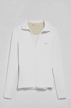 Polo Club Polos*Polo Pia sans boutons avec logo caoutchouté Blanc