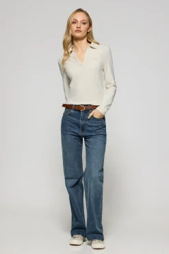 Polo Club Polos*Polo Pia écru sans boutons avec logo caoutchouté Beige
