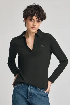 Polo Club Polos*Polo Pia sans boutons avec logo caoutchouté Noir