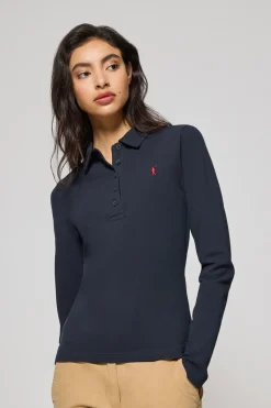 Polo Club Polos*Polo Priyanka à cinq boutons, avec broderie Rigby Go Bleu Marine
