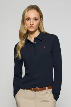 Polo Club Polos*Polo Priyanka à cinq boutons, avec broderie Rigby Go Bleu Marine