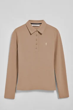 Polo Club Polos*Polo Priyanka marron clair à cinq boutons, avec broderie Rigby Go Brun