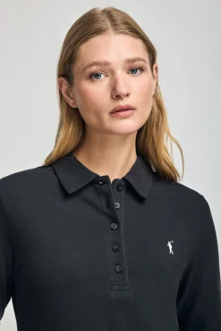 Polo Club Polos*Polo Priyanka à cinq boutons, avec broderie Rigby Go Noir