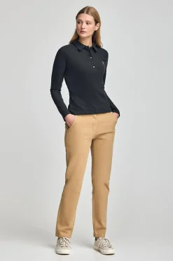 Polo Club Polos*Polo Priyanka à cinq boutons, avec broderie Rigby Go Noir