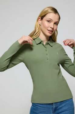 Polo Club Polos*Polo Priyanka à cinq boutons, avec broderie Rigby Go Vert jade