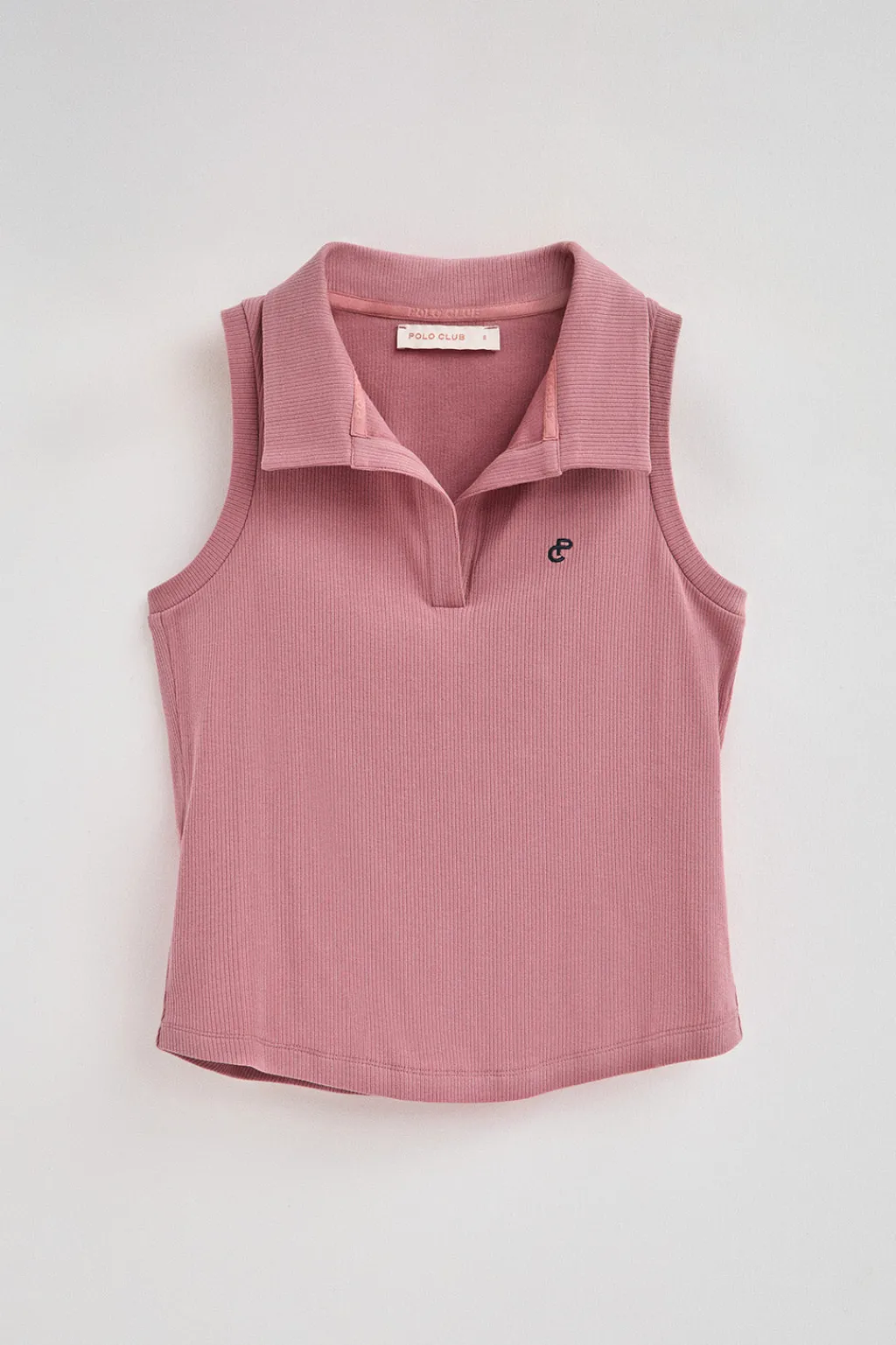 Polo Club Polos*Polo rose pastel sans manches à monogramme brodé Rose poudré