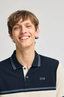 Polo Club Polos*Polo Veil en piqué bicolore avec détails brodés Bleu Marine