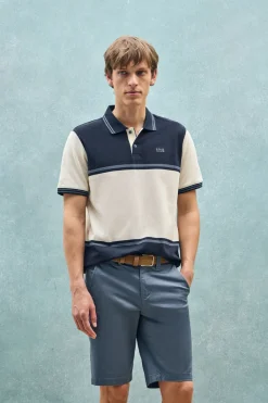 Polo Club Polos*Polo Veil en piqué bicolore avec détails brodés Bleu Marine
