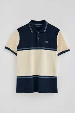 Polo Club Polos*Polo Veil en piqué bicolore avec détails brodés Bleu Marine