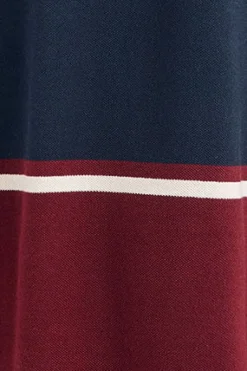 Polo Club Polos*Polo Veil en piqué bicolore avec détails brodés Grenat