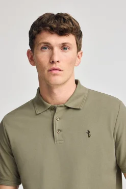 Polo Club Polos*Polo vert clair en piqué à manches courtes avec broderie Rigby Best Vert sauge