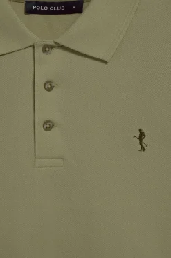 Polo Club Polos*Polo vert clair en piqué à manches courtes avec broderie Rigby Best Vert sauge
