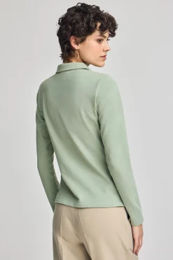 Polo Club Polos*Polo à manches longues en coton avec broderie Rigby Best Vert jade