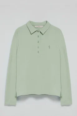Polo Club Polos*Polo à manches longues en coton avec broderie Rigby Best Vert jade