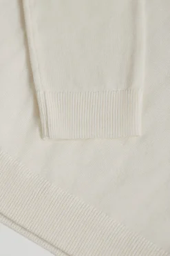 Polo Club Pulls*Pull basique couleur glacier à col en V et logo brodé ton sur ton Beige
