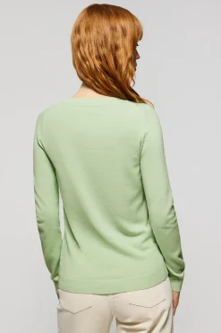 Polo Club Pulls*Pull basique vert pâle en maille à col ras du cou et logo Rigby Go Vert Clair