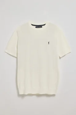 Polo Club Pulls|T-Shirts*Pull à col ras du cou et manches courtes à logo brodé Beige