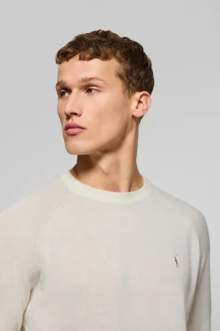 Polo Club Pulls*Pull en lin et coton à col ras du cou et broderie Rigby Go Beige