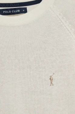 Polo Club Pulls*Pull en lin et coton à col ras du cou et broderie Rigby Go Beige