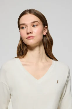 Polo Club Pulls*Pull en maille à col en V et logo brodé Rigby Go Beige