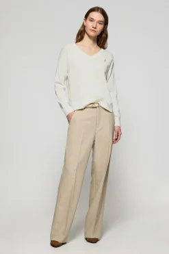 Polo Club Pulls*Pull en maille à col en V et logo brodé Rigby Go Beige