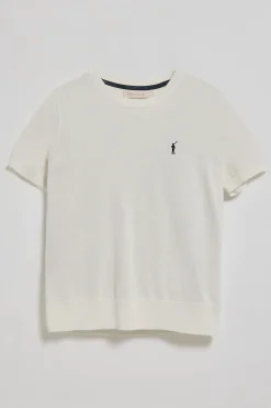 Polo Club Pulls|T-Shirts*Pull en maille à col ras du cou à manches courtes et Rigby Go brodé Beige