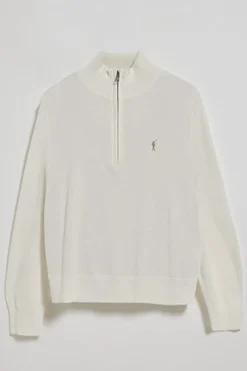 Polo Club Pulls*Pull en maille à fermeture éclair partielle et Rigby Go brodé Beige