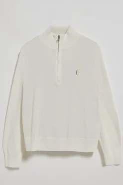 Polo Club Pulls*Pull en maille à fermeture éclair partielle et Rigby Go brodé Beige