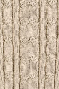 Polo Club Pulls*Pull en maille tressée en laine mélangée avec col polo et broderie Rigby Go Beige