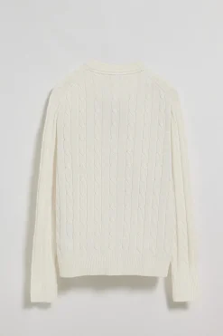 Polo Club Pulls*Pull en maille tressé à col ras du cou et broderie Rigby Go Beige