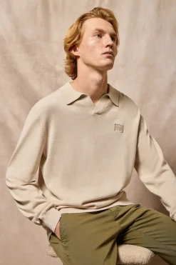 Polo Club Pulls|Polos*Pull Martin à col polo en V et détail Beige