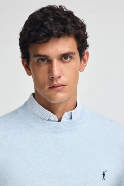Polo Club Pulls*Pull en laine mélangée et broderie Rigby Go Bleu Clair Chiné