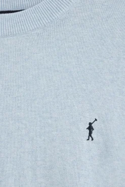 Polo Club Pulls*Pull en laine mélangée et broderie Rigby Go Bleu Clair Chiné