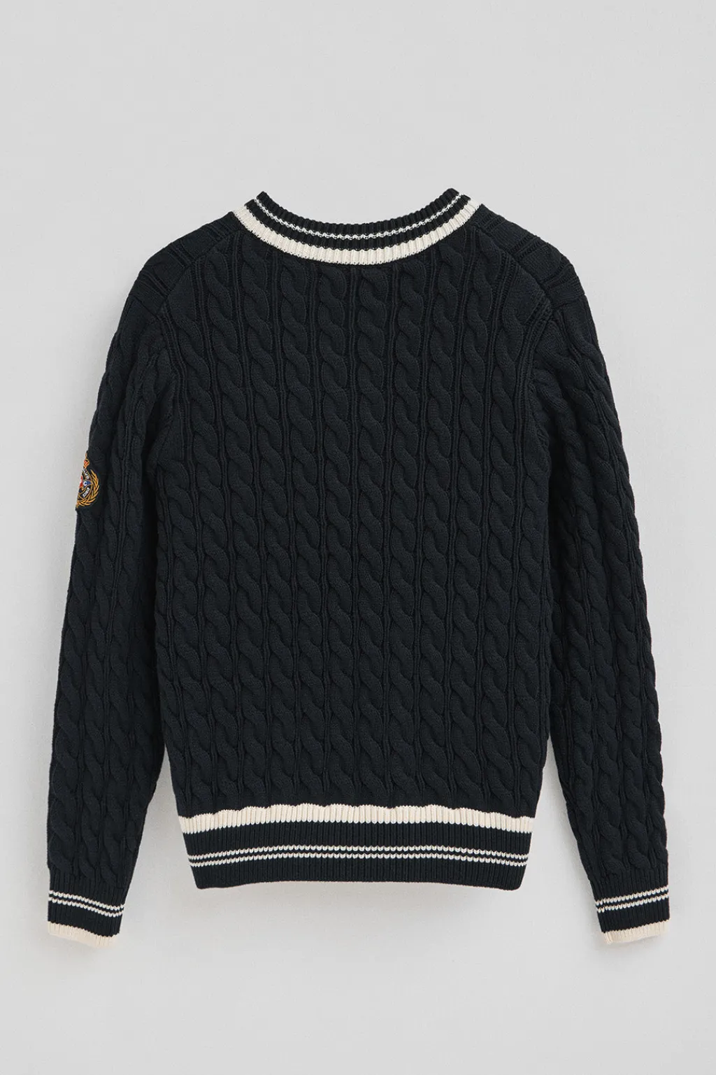 Polo Club Pulls*Pull à col en V avec écusson nautique Bleu Marine