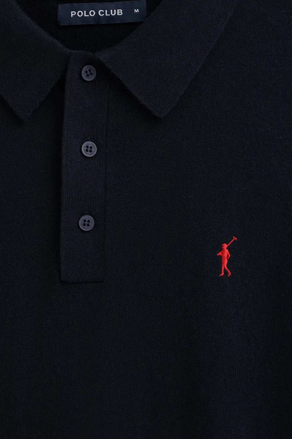 Polo Club Pulls*Pull à col polo en laine mélangée avec broderie Rigby Go Bleu Marine