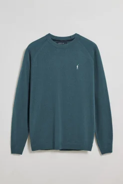 Polo Club Pulls*Pull bleu marine en lin et coton à col ras du cou et broderie Rigby Go Denim