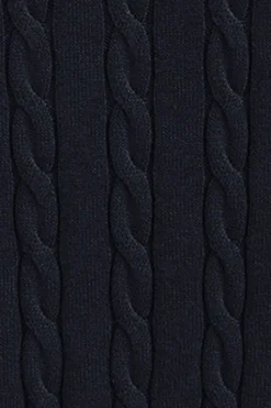 Polo Club Pulls*Pull en maille tressée en laine mélangée avec fermeture éclair partielle et broderie Rigby Go Bleu Marine