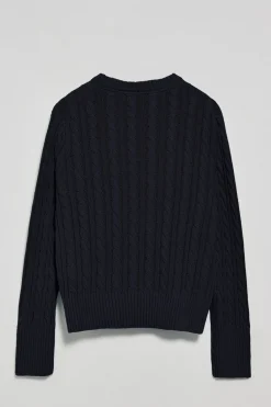 Polo Club Pulls*Pull en maille tressée à col ras du cou et broderie Rigby Go Bleu Marine