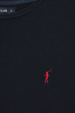 Polo Club Pulls*Pull en maille à col ras du cou et broderie Rigby Go Bleu Marine
